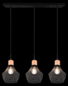 Trio R31283032 závěsné stropní svítidlo Valeria 3x40W | E27 - nastavitelná výška, černá
