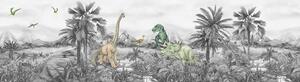 Dětská samolepící bordura na zeď Dino | 5 m x 13.8 cm | DWBD8183