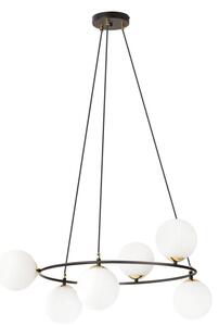 Lustr na lanku AZURA 6xE14/10W/230V černá/bílá