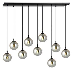 Lustr na lanku COSMO 9xE14/10W/230V černá/šedá