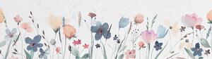 Samolepící bordura na zeď Watercolor Kytice | 5 m x 13.8 cm | DWB8253