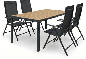 Vikio Zahradní set 150x90 pro 4 osoby skládací židle V134-P přírodní