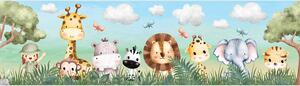 Dětská samolepící bordura na zeď Džungle Safari | 5 m x 13.8 cm | DWBD8009
