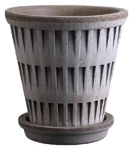 Květináč Pantheon s podmiskou Raw Grey 16 cm Bergs Potter