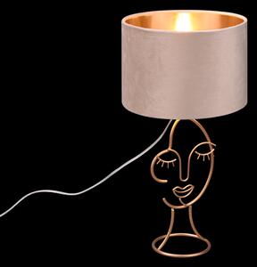 Trio R51221044 stolní svítidlo Mary 1x60W | E27 - kabelový spínač, zlatá