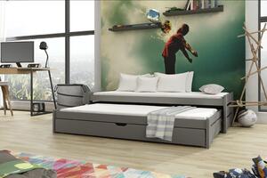 - Dětská rozkládací postel EVONA - 90x200, grafit
