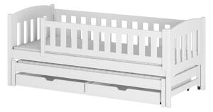 Dětská postel s přistýlkou a šuplíky ADINA - 80x160, bílá