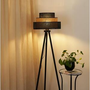 Brilagi - Stojací lampa DAKOTA LUNETA 1xE27/15W/230V černá/béžová