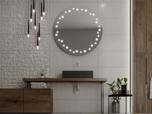 Kulaté zrcadlo do koupelny s LED osvětlením C10 premium