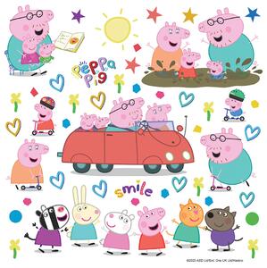Dětská samolepka na zeď Prasátko Peppa Auto | 30 x 30 cm | DDKS3847