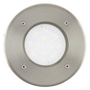 EGLO Venkovní zápustné zemní LED světlo LAMEDO, kruh, stříbrné, 10cm 93482