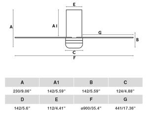 FARO 33832WT-1TW- LED Stm. vent. MINI PUNT TUB S 10W/230V bílá pr. 90 cm WT + DO