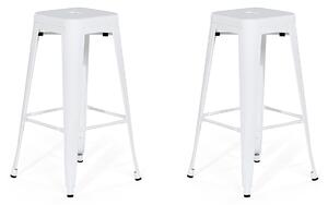 Sada 2 barové stoličky 76 cm bílé CABRILLO