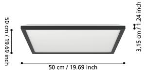 Eglo 901444- LED Koupelnové stropní svítidlo ROVITO 17W/230V 50x50 cm IP44 černá