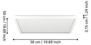 Eglo 901452 - LED Koupelnové stropní svítidlo ROVITO 17W/230V 50x50 cm IP44 bílá