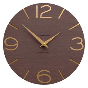 Designové hodiny 10-005-89-60 wenge/gold CalleaDesign 30cm