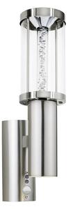 EGLO Venkovní nástěnné LED designové svítidlo TRONO STICK, stříbrné, čidlo, 41cm 94128