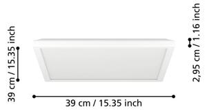 Eglo 901461-LED St. koupel. svítidlo ROVITO-R 17,6W/230V 39x39 cm IP44 bílá + DO