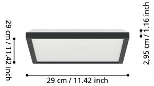Eglo 901466-LED RGBW St. koupel. svítidlo ROVITO-Z 13,4W/230V 29x29cm IP44 černá