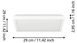 Eglo 901474 -LED RGBW St. koupel. svítidlo ROVITO-Z 13,4W/230V 29x29cm IP44 bílá