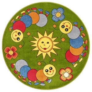 Hanse Home Collection koberce Dětský koberec New Adventures 105307 Green Yellow - 80x80 (průměr) kruh cm