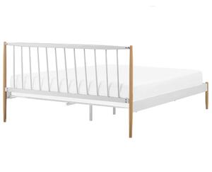 Kovová postel 180 x 200 cm bílá MAURS