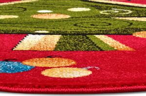 Hanse Home Collection koberce Dětský koberec New Adventures 105314 Red Green Multicolor - 133x133 (průměr) kruh cm