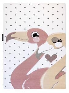 Dywany Łuszczów Dětský kusový koberec Petit Flamingos hearts cream ROZMĚR: 140x190
