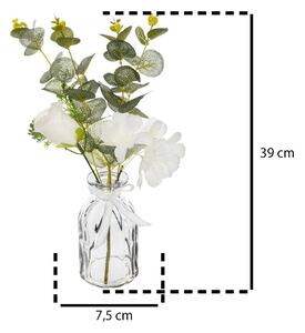Umělá kytice kiwattů ve skleněné váze EUCA 39 cm