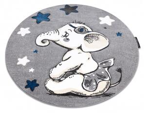 Dywany Łuszczów Dětský kusový koberec Petit Elephant stars grey kruh ROZMĚR: 140x140 (průměr) kruh