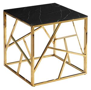 Konzolový stolek ESCADA B II, 55x55x55, černý mramor/zlatá