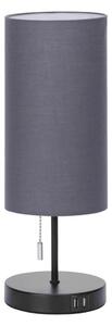 Aigostar - Stolní lampa s USB portem 1xE27/40W/230V černá