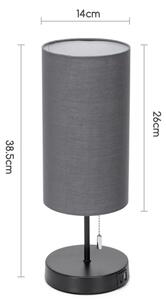 Aigostar - Stolní lampa s USB portem 1xE27/40W/230V černá