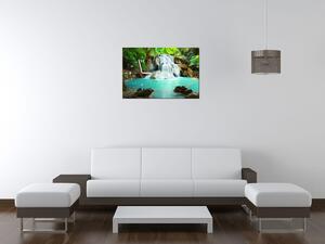 Obraz s hodinami Vodopád v Thajsku Rozměry: 60 x 40 cm