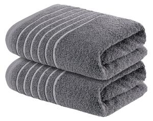 LIVARNO home Froté ručník, 50 x 90 cm, 2 kusy (tmavě šedá) (100349311001)