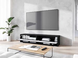TV stolek CALIBURI 140 - černý grafitový / vzor rybí kost