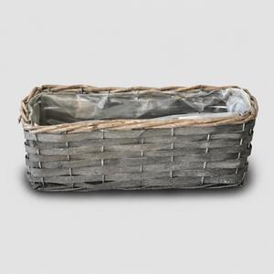 Vingo Proutěný truhlík, hranatý – šedý Rozměry (cm): 30 x 14, v. 10