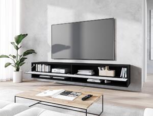 TV stolek CALIBURI 180 - černý grafitový / vzor vlna