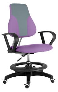 Dětská rostoucí židle s podnoží BAMBINO – látka, šedo-fialová