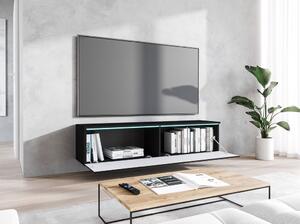 TV stolek CERIEE 140 - černý grafitový / vzor rybí kost