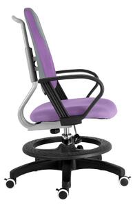 Dětská rostoucí židle s podnoží BAMBINO – látka, šedo-fialová