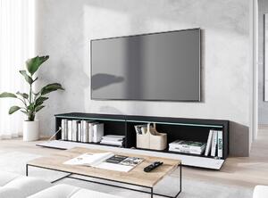 TV stolek CERIEE 180 - černý grafitový / vzor vlna