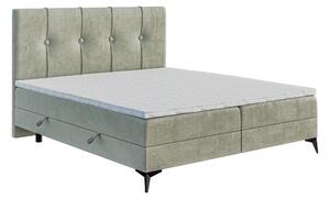 Kontinentální postel 180 cm Roseann (světlobéžová) (s matrací a úl. prostorem). 1043444
