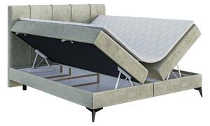 Kontinentální postel 160 cm Roseann (světlobéžová) (s matrací a úl. prostorem). 1043443
