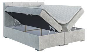 Kontinentální postel 180 cm Luffy (světle šedá) (s matrací a úl. prostorem). 1043448