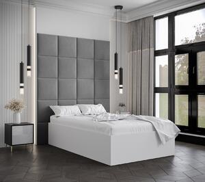 - Jednolůžko s čalouněnými panely MIA 3 - 120x200, bílé, šedé panely