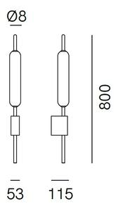 Il Fanale 285.05.ON Typha, nástěnné svítidlo z mosazi a skla, 20W LED 2700K, prům. 8cm