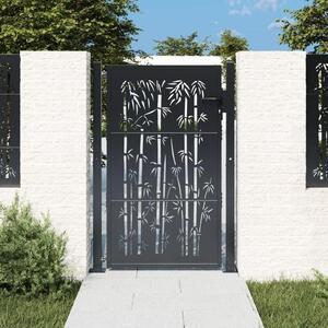 Brána – Oplocení – Zahradní brána – Plot – Antracitová barva – Design bambus – 105x155 cm