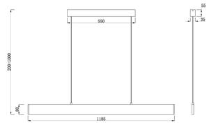 Maytoni P010PL-L30B4K- LED Lustr na lanku STEP LED/30W/230V 4000K 118,5 cm černá