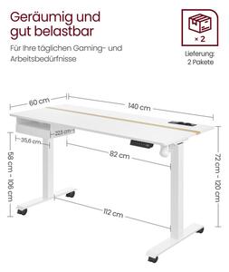 Elektrický kancelářský stůl LSD114W01